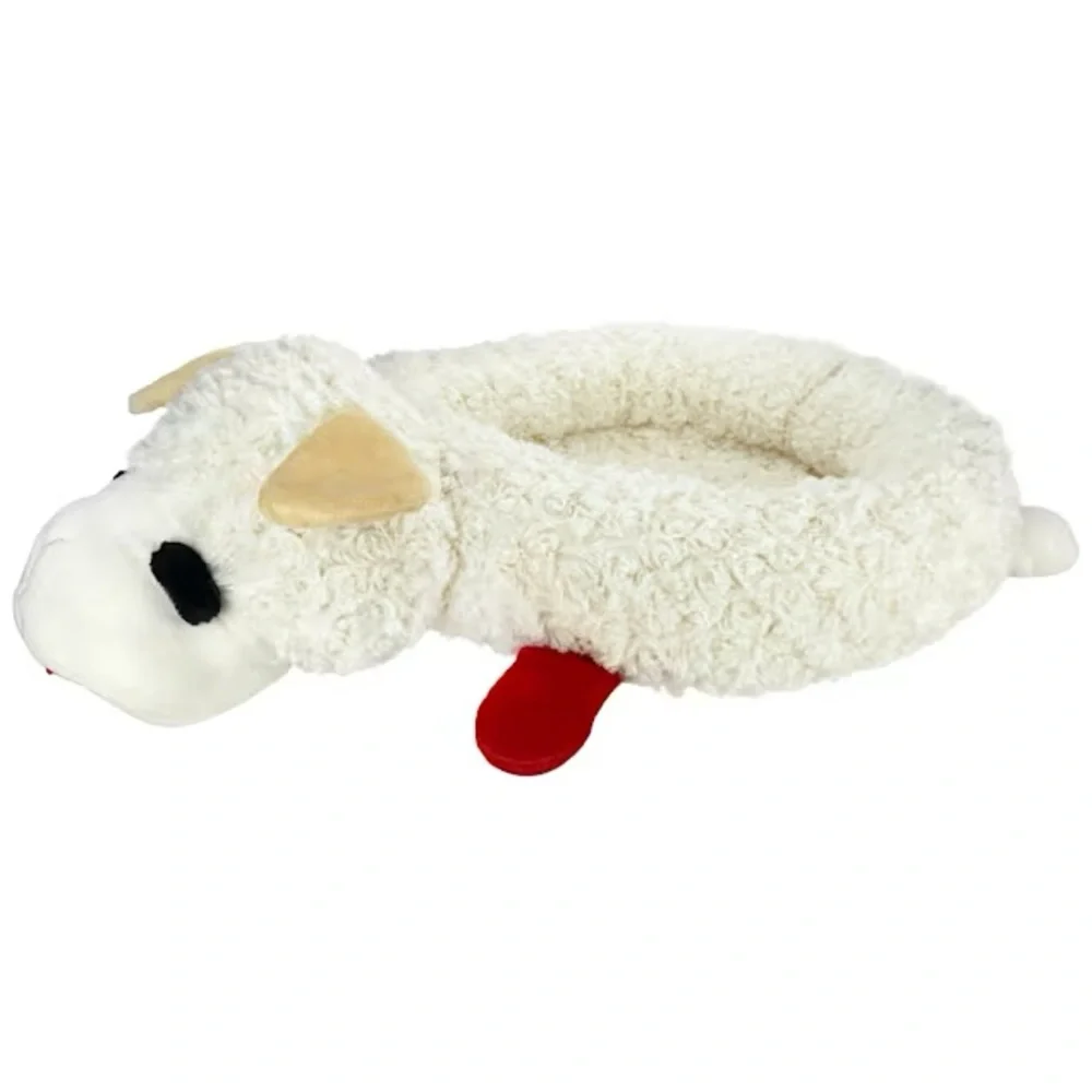 LMT: Plush Lamb (small) Pet Cozy Bed - Cream in Color